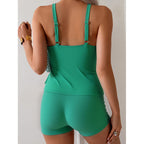 Women's Swimsuit Set with Playful Ruffle Details