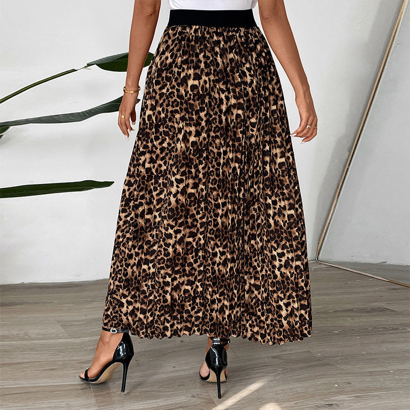 Women's Leopard Print Maxi Skirt