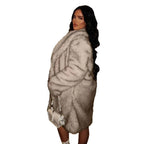 Women's Luxurious Faux Fur Coat with Open Sleeves