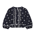 Women's Blouse with Lace and Ruffle Details