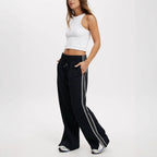 Women's Comfortable Leisure Pants with Fashionable Stripes