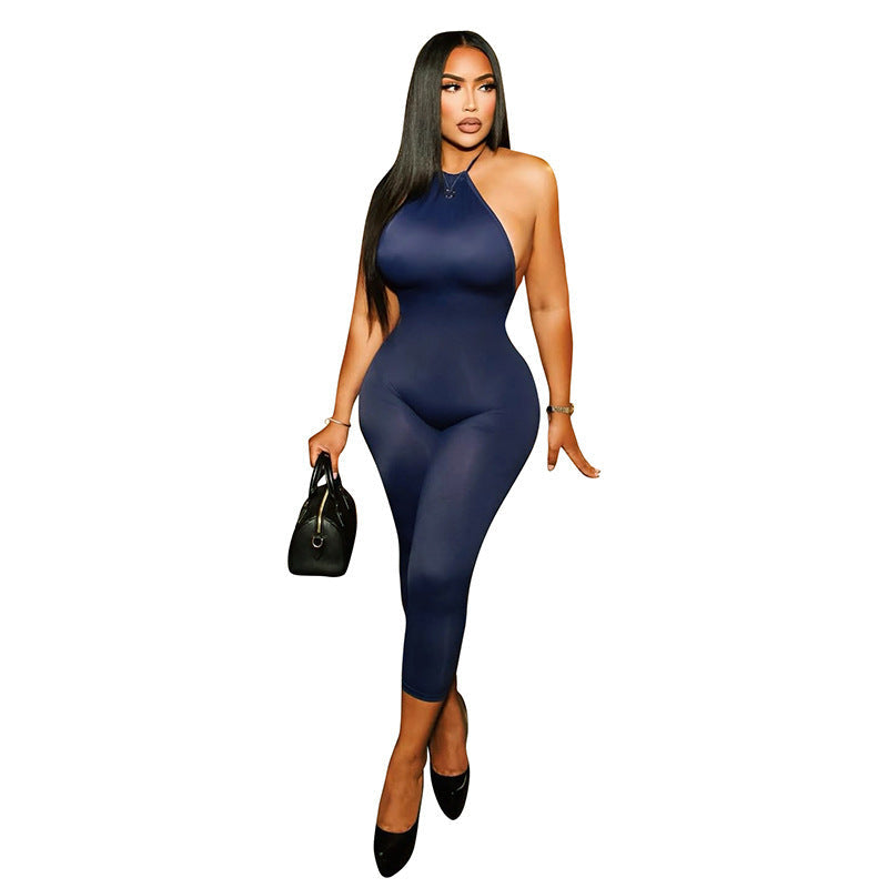 Elegant High-Neck Fitted Jumpsuit