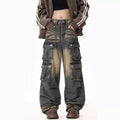 Women's Wide-Leg Cargo Jeans with Side Pockets