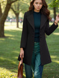 Women's Elegant Tailored Trench Coat with Textured Fabric