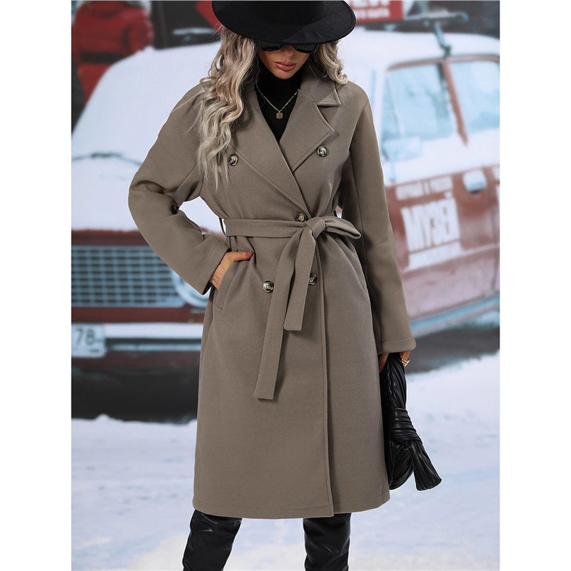 Women's Double-Breasted Wool Coat