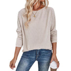 Fine Knit Sweater with Ribbed Design