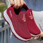 Women's Breathable Sneakers with Non-Slip Sole and Elastic Slip-On