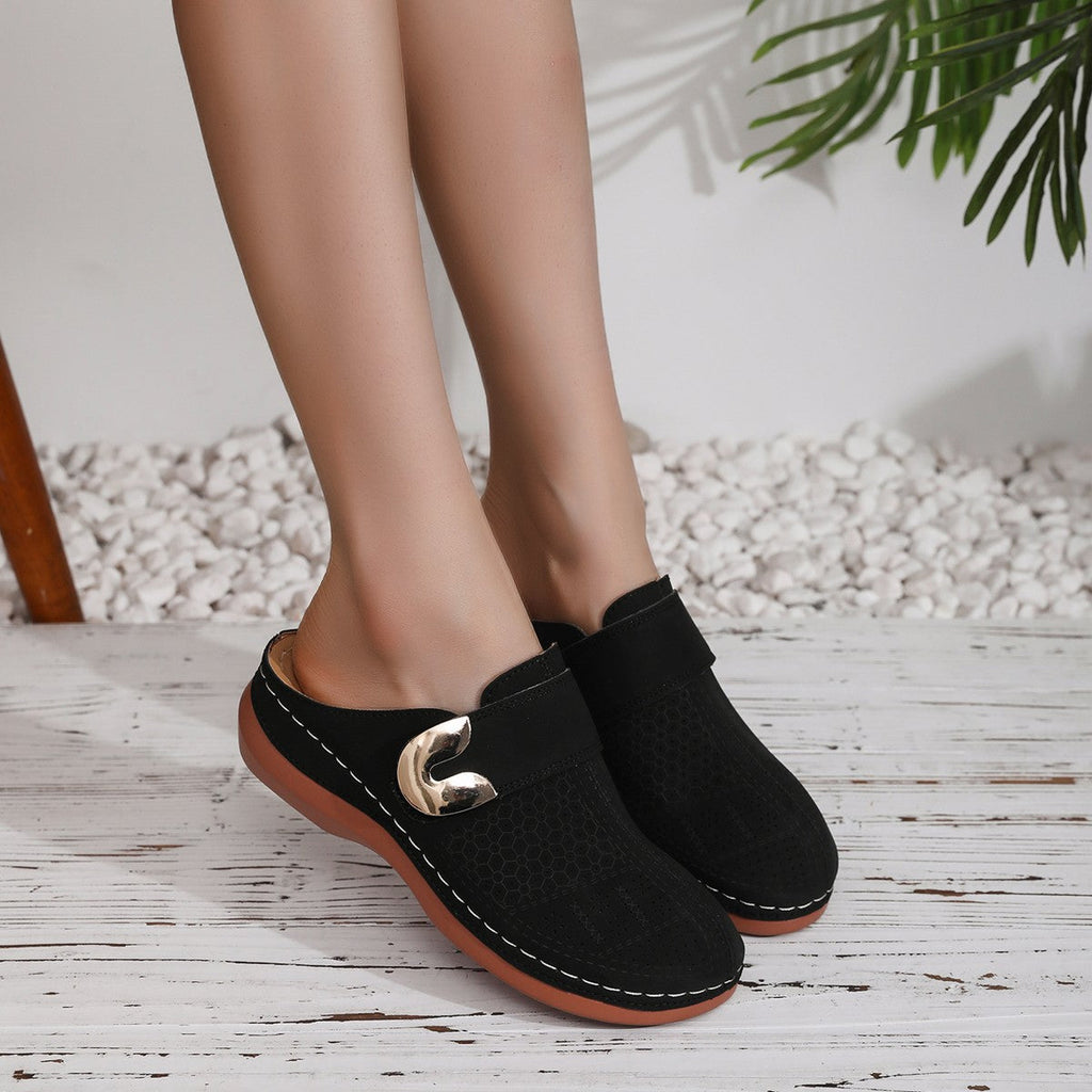 Women's Breathable Clogs with Side Buckle Detail