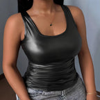Women's Shiny Bodysuit with Form-Fitting Cut