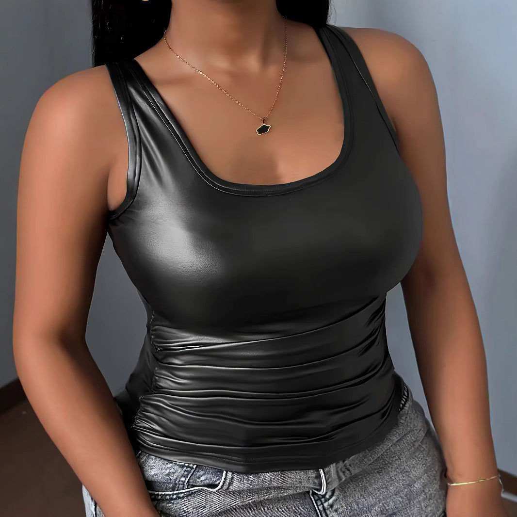 Women's Shiny Bodysuit with Form-Fitting Cut