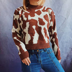 Women's Patterned Sweater with Modern Animal Print