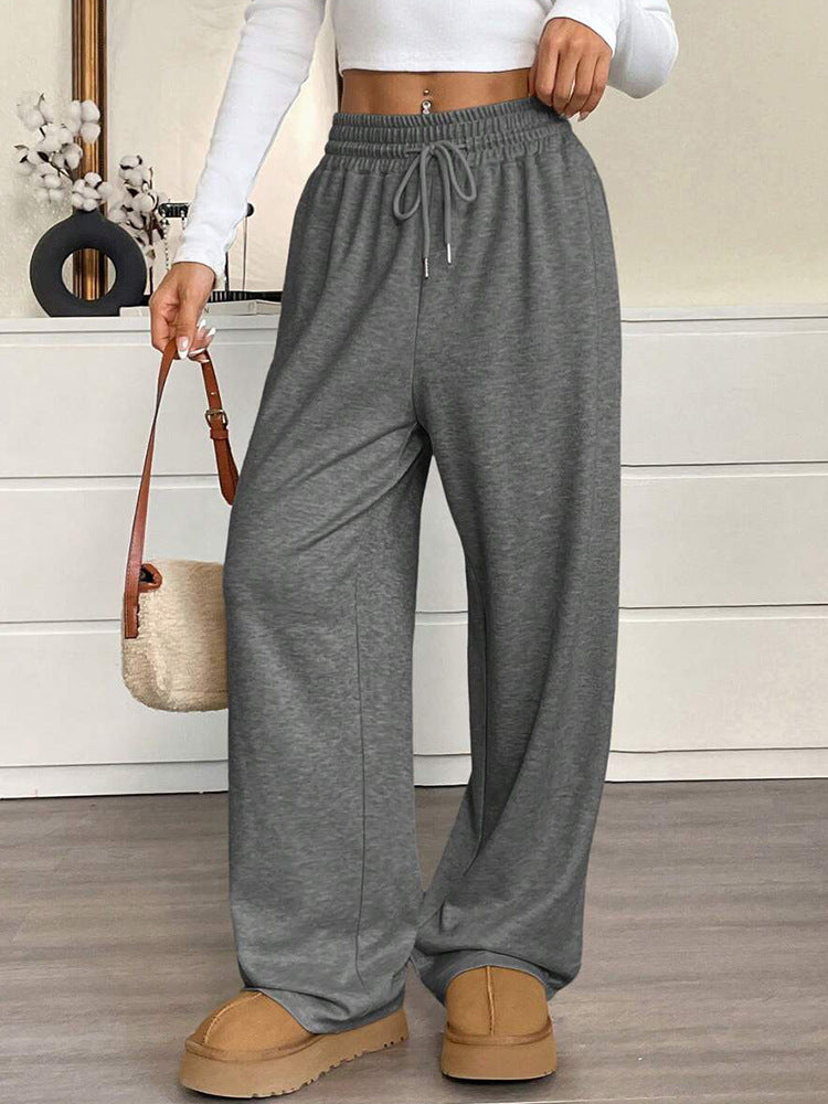 Women's Comfortable Wide-Leg Leisure Pants with Elastic Waistband