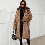 Women's Faux Fur Coat with Hood and Soft Lining