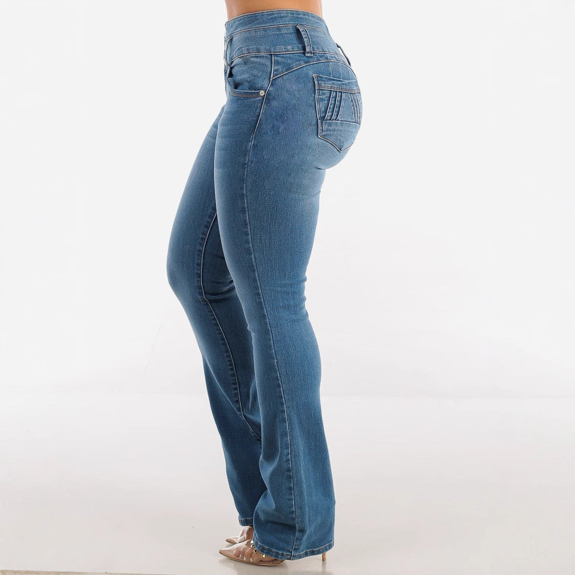 Women's High-Waisted Bootcut Jeans with Contouring Fit