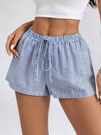 Women's Striped Lounge Pants with Adjustable Drawstring