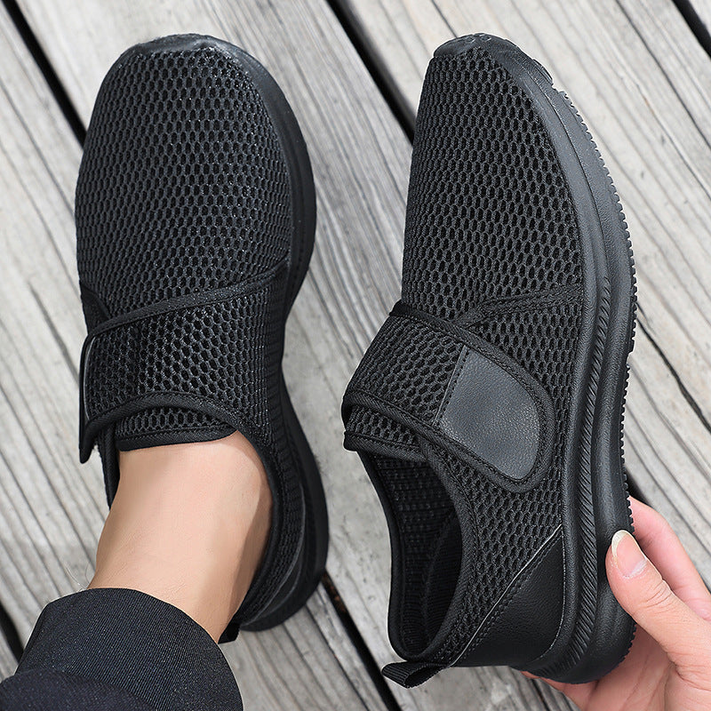 Women's Breathable Casual Sneakers with Adjustable Hook-and-Loop Closure