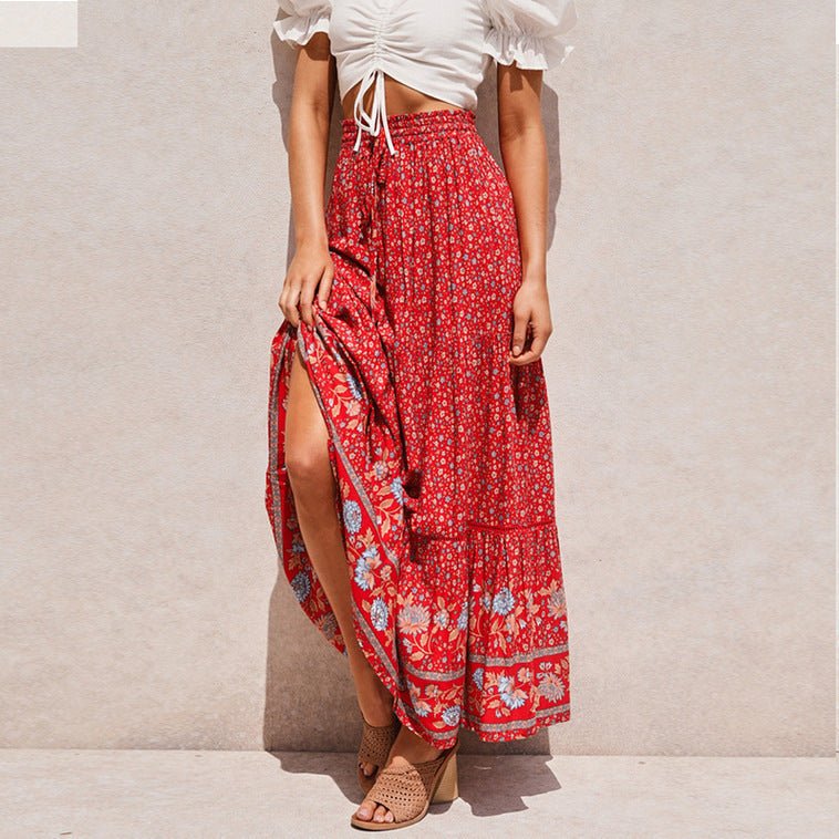 Women's Floral Cotton Maxi Skirt