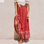 Women's Floral Cotton Maxi Skirt