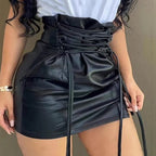 Women's Mini Skirt with Lace-Up Details