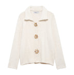 Women's Elegant Cardigan with Decorative Button Details