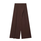 Women's Elegant Wide-Leg High-Waisted Trousers with Asymmetric Cut