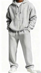 Men's Trendy Hoodie with Practical Zipper and Comfortable Jogging Pants
