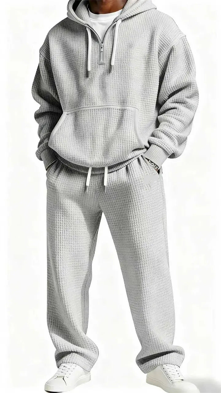 Men's Trendy Hoodie with Practical Zipper and Comfortable Jogging Pants