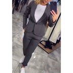 Women's Elegant Business-Casual Striped Suit Set