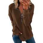 Women's Casual Pullover with Stylish Zipper