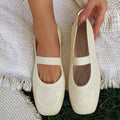 Women's Ballet Flats with Elastic Strap and Comfortable Footbed