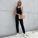 Women's Jumpsuit with Elastic Waist and Pockets