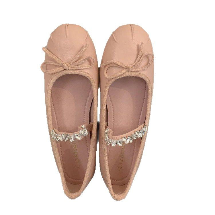 Women's Ballet Flats with Elegant Bow Accent and Quality Lining