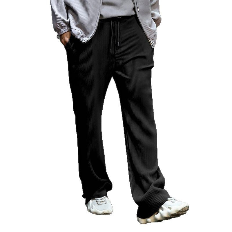 Women's Elegant Relaxed Fit Pants with Elastic Waist