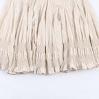 Women's Midi Skirt with Pleats and Ruffles