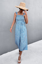 Women's Floral Jumpsuit with Adjustable Straps