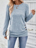 Casual Long-Sleeve Shirt with Asymmetric Cut