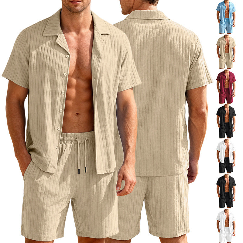 Men's Ribbed Fine Knit Lounge Set