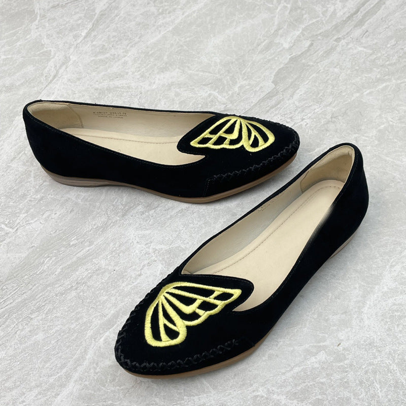 Women's Ballet Flats with Delicate Butterfly Design