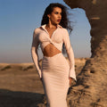 Figure-Hugging Wrap Top and Tube Skirt Set