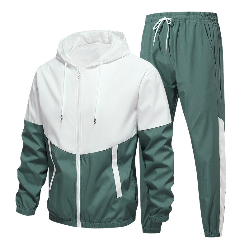 Men's Two-Piece Tracksuit Set with Hoodie and Elastic Jogging Pants