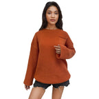 Women's Chunky Knit Sweater with Vertical Ribbing