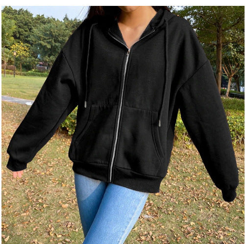 Women's Comfortable Hooded Jacket with Pockets