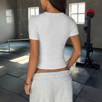 Women's Shaping Short-Sleeve Shirt in Elastic Cotton Blend