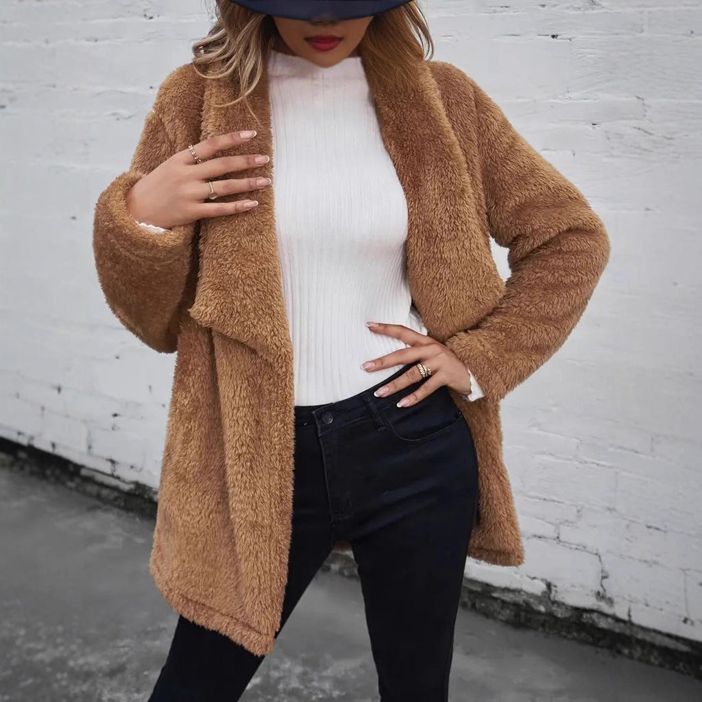 Women's Fluffy Open-Front Coat
