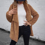 Women's Fluffy Open-Front Coat