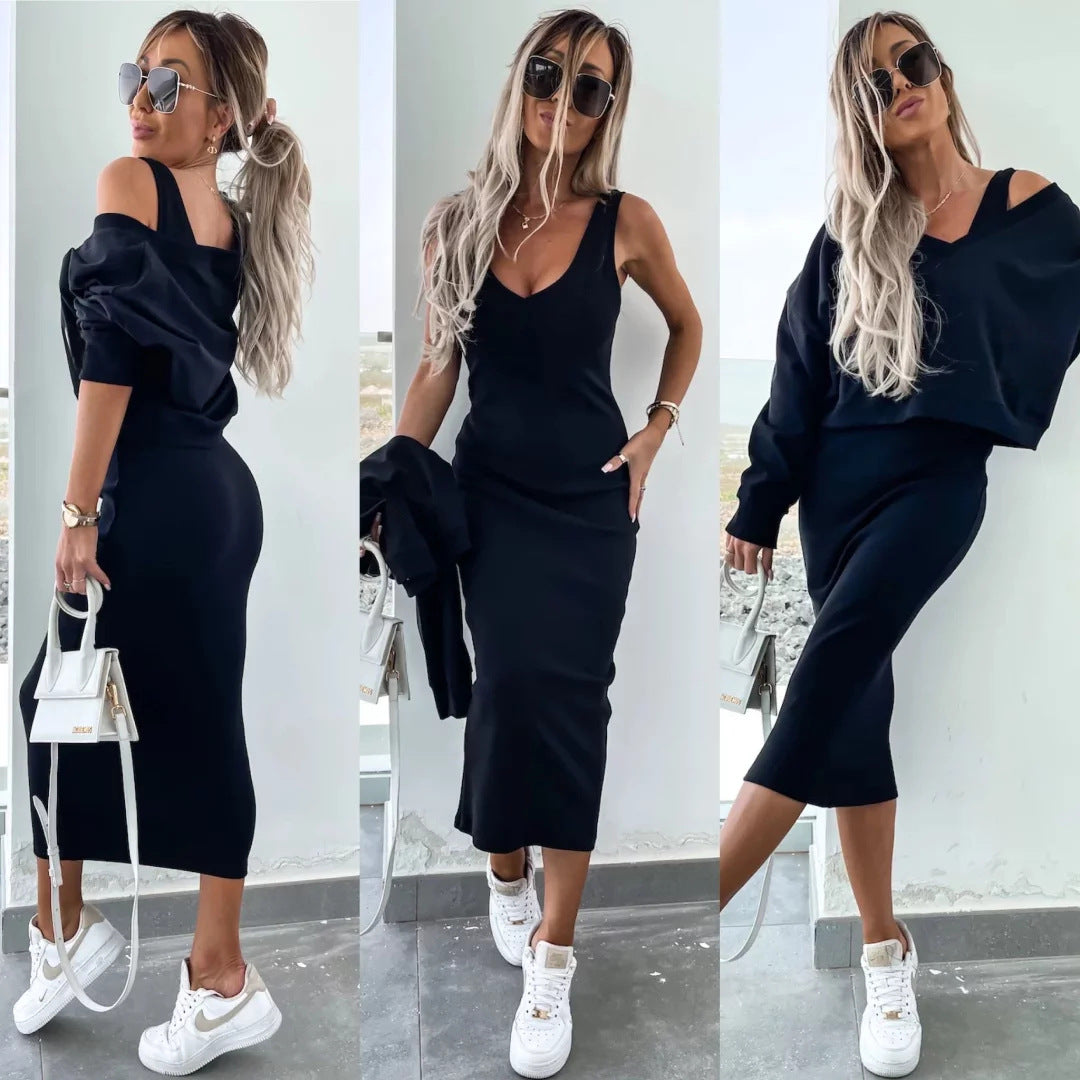 Fashionable Asymmetric Cotton Outfit Set