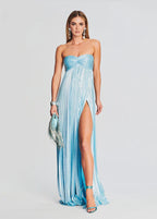 Women's Evening Dress with Off-Shoulder Design and Slit