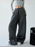 Women's Comfortable Wide-Leg Joggers with Elastic Waist and Pockets