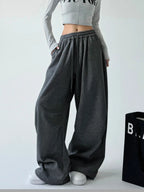 Women's Comfortable Wide-Leg Joggers with Elastic Waist and Pockets