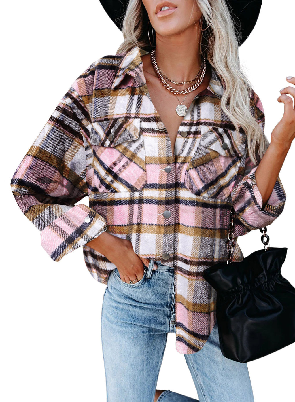 Women's Plaid Flannel Shirt with Pockets